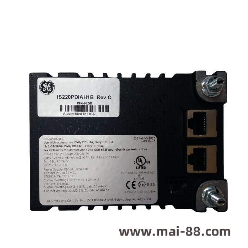 GE IS220PDIAH1B Installation